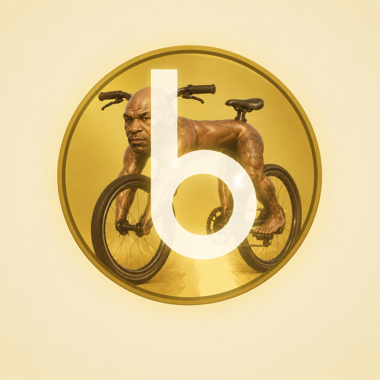biketysoncoin character inside a golden coin